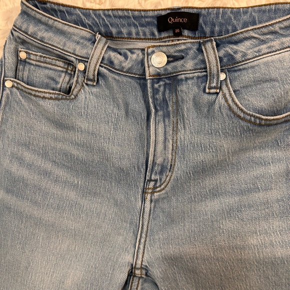 Quince Wide legs Straight cut Women's Light Wash High-Rise Jeans Size 26 - Picture 4 of 9